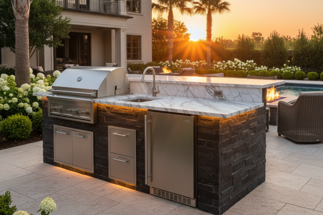 Premium Outdoor Refrigerator – Stainless Steel, Weather-Rated